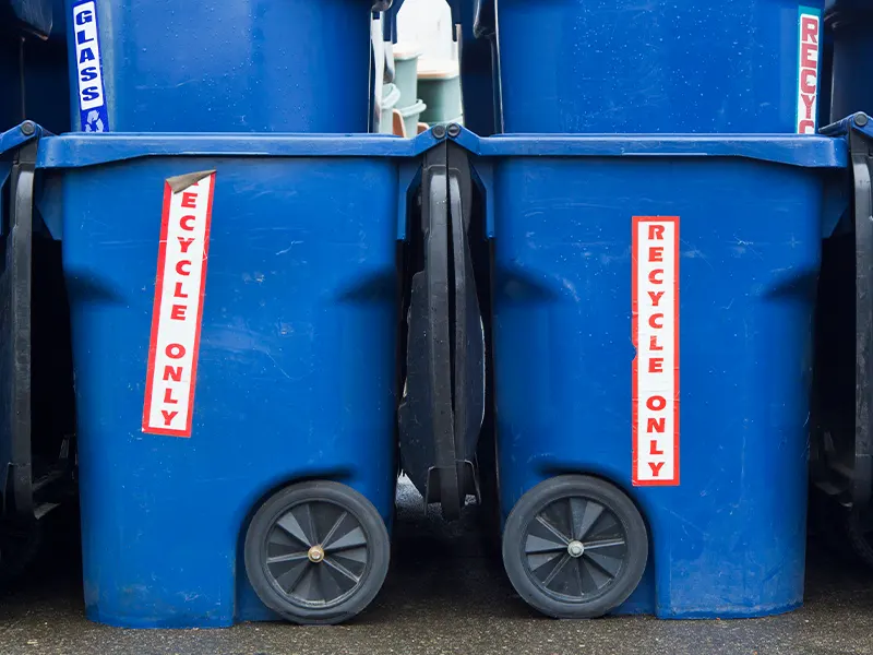 What To Put In Blue Recycle Bin California