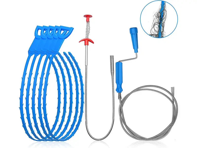 metal wires and plastic drain removers