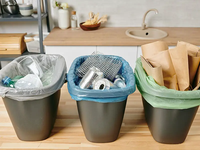 Use right size garbage bags for recycling bins