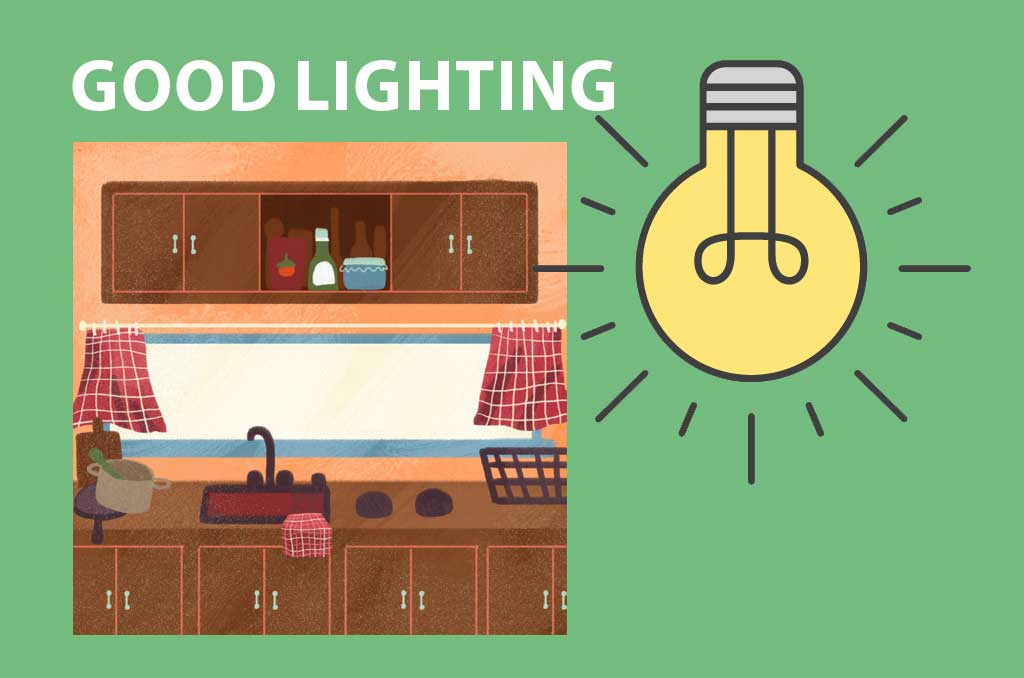 lighting is a critical factor in the kitchen