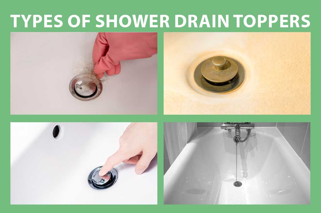 Different shower drain toppers