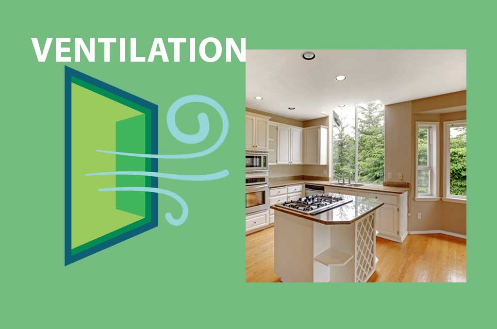 Ventilation in the kitchen will remove under-sink dishwasher odors